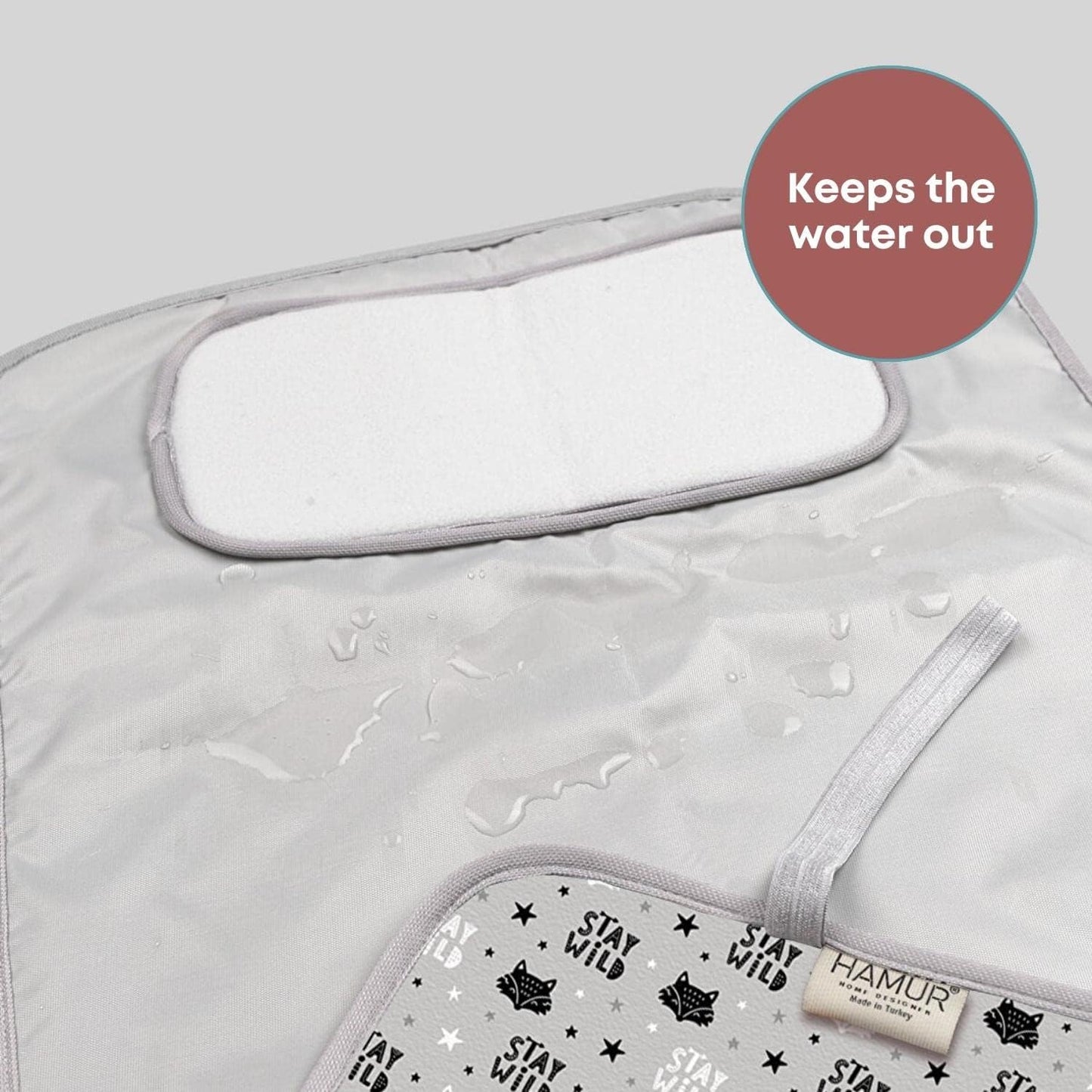 Hamur Home Portable Changing Pad – Waterproof, Washable & Easy Wipe Clean, Foldable Travel Baby Changing Mat for Diaper Bag, Compact & Lightweight, Must-Have for Newborns (Fox Pattern)