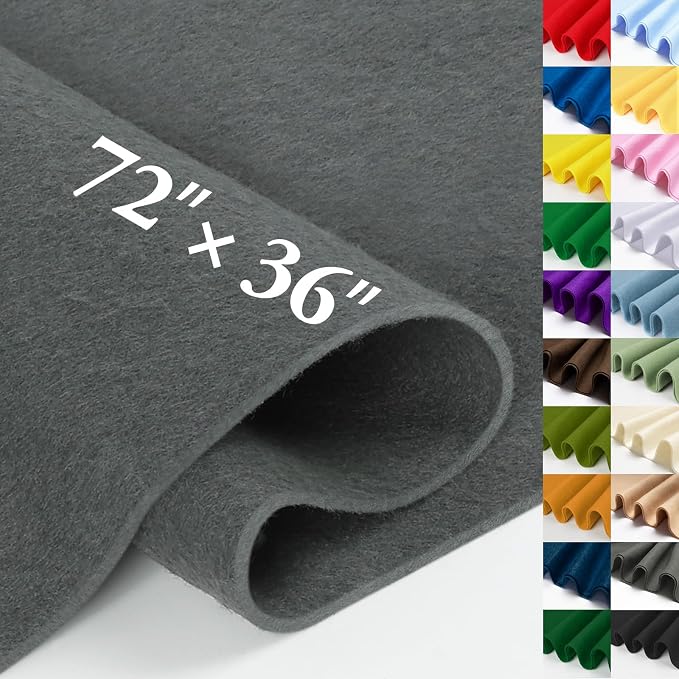 Dark Gray Fabric Sheet 72" X 36", 1.4mm Thick Large Soft Durable Flexible Craft
