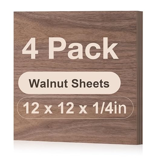 4 Pack Walnut Plywood Sheets, 6mm Plywood