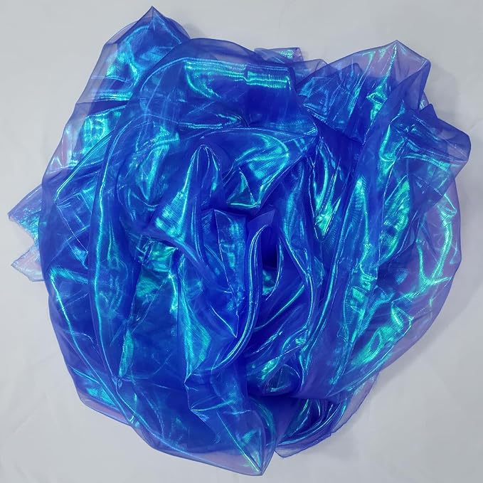Royal Blue Iridescent Organza Fabric