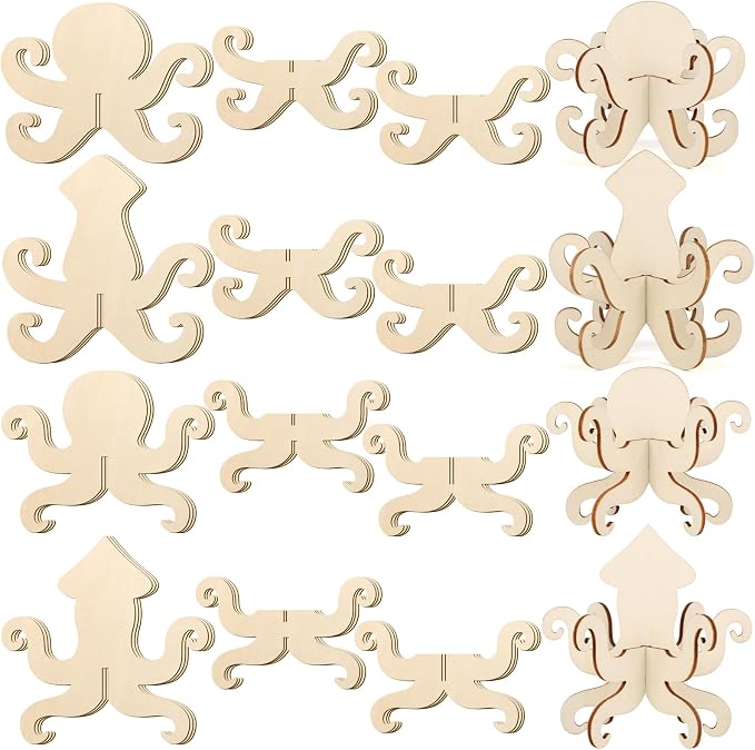 COCHIE DIY 3D Summer Ocean Wood Crafts to Paint