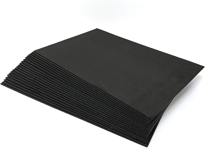 Allgala 20-Value-Pack EVA Foam Paper 8x12 Inch Sheets-Black-CF85310