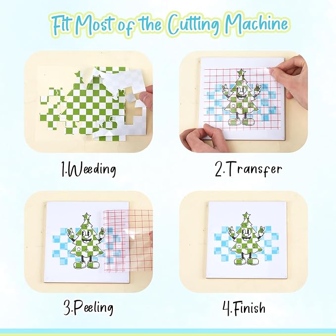 Tintnut Colorful Checkerboard Permanent Vinyl, waterproof, easy peel & stick