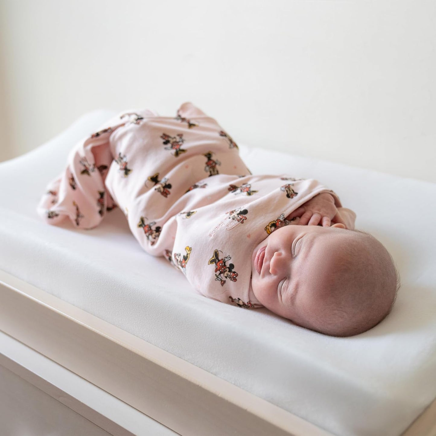 HALO Disney Baby 100% Cotton Sleepsack Swaddle, 3-Way Adjustable Wearable Blanket, TOG 1.5, Minnie Fun, Small, 3-6 Months