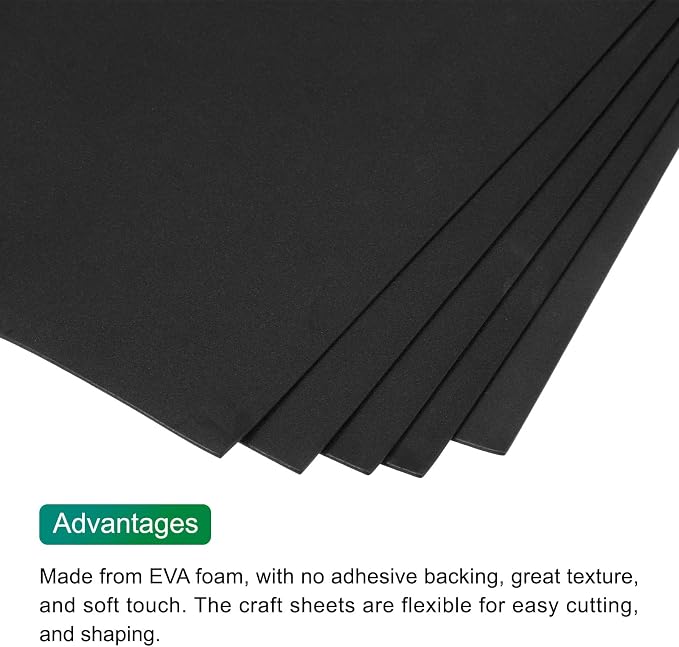 MECCANIXITY EVA Foam Sheets Black 35.4 Inch x 19.7 Inch 2mm Thick Crafts Foam