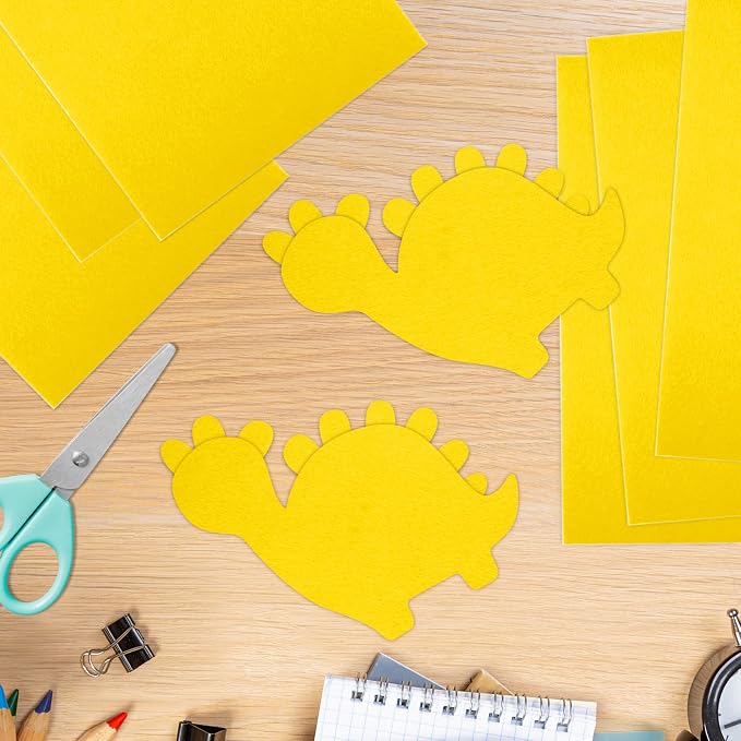 10PCS Deep Yellow Self Adhesive Felt Fabric Sheets Sticky Felt Sheets