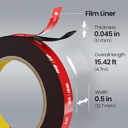 Double Sided Heavy Duty Tape, 15.42 FT × 0.5 in Mounting Adhesive Foam Tape