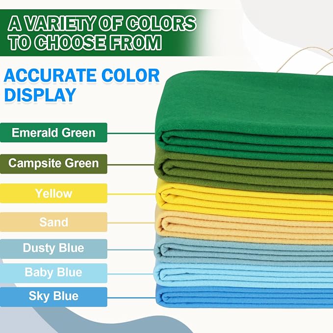 XSEINO Emerald Green Large Felt Fabric 36" X 36 ", 1.4 mm Thick Soft Felt