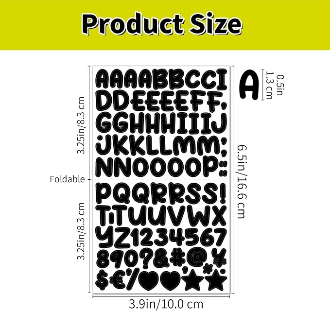 1800 Pieces 20 Sheets Small Letter Number Stickers, 1/2inch Self-Adhesive Vinyl