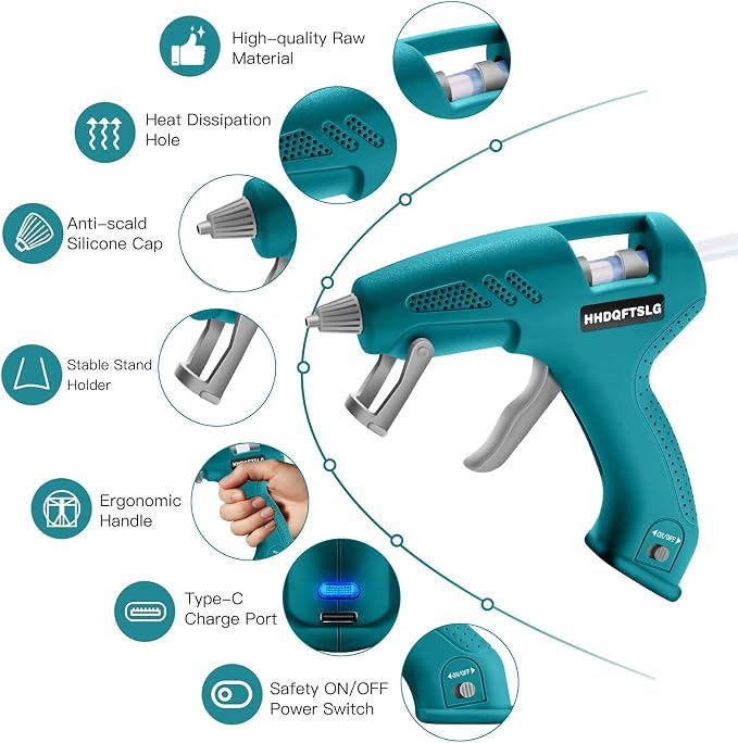 Cordless Hot Glue Gun, Fast Preheating