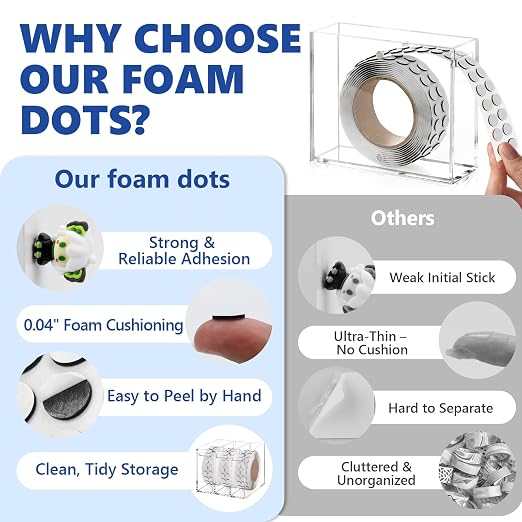 400 PCS 1mm Double Sided Foam Dots