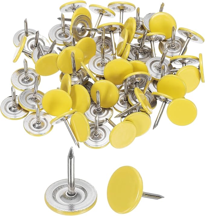 uxcell 150Pcs Upholstery Tacks, 11mmx13mm Flat Head Thumb Tack Decorative