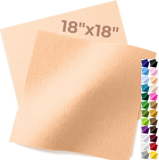 IONTACH 18" X 18" Soft Felt Sheets 1.6mm Thick | Acrylic Felt Fabric Sheets