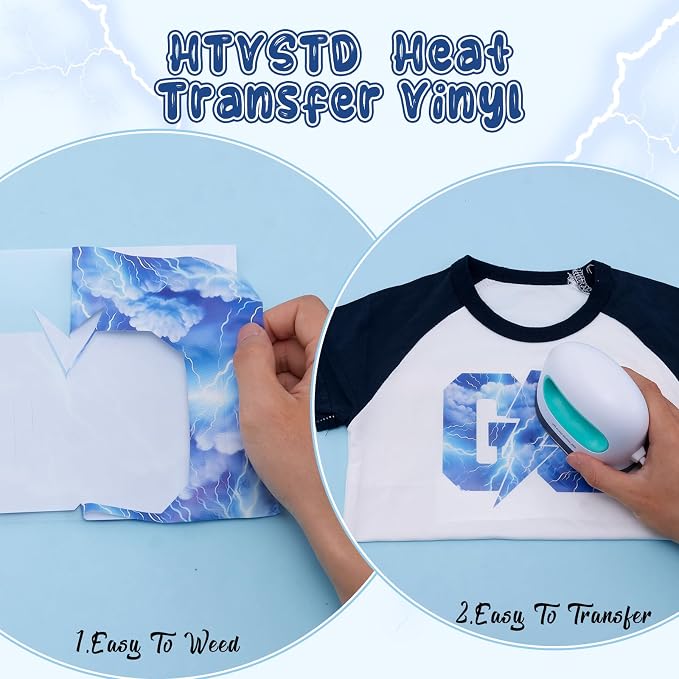 HTVSTD Lighting Heat Transfer Vinyl 6 Sheets 12×10in Iron on Vinyl | Lighting