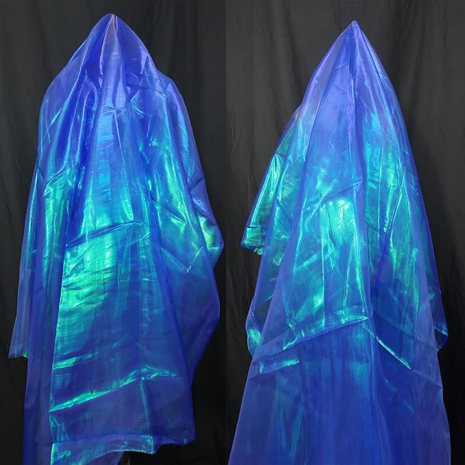 Royal Blue Iridescent Organza Fabric
