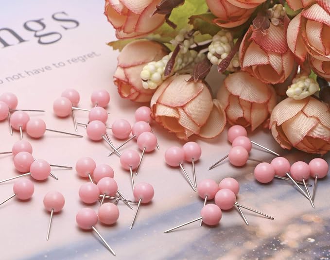 Tupalizy 100PCS 1/4 Inch Small Round Head Map Tacks Pins