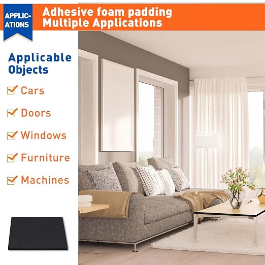 MAGZO 5Pcs Adhesive Foam Padding 1/8 in Thick X 12 in X 8 in | Closed Cell