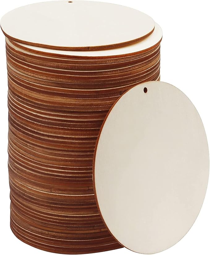 FSWCCK 100 PCS 4 Inch Wood Circles