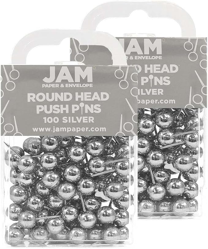 JAM PAPER Colorful Push Pins