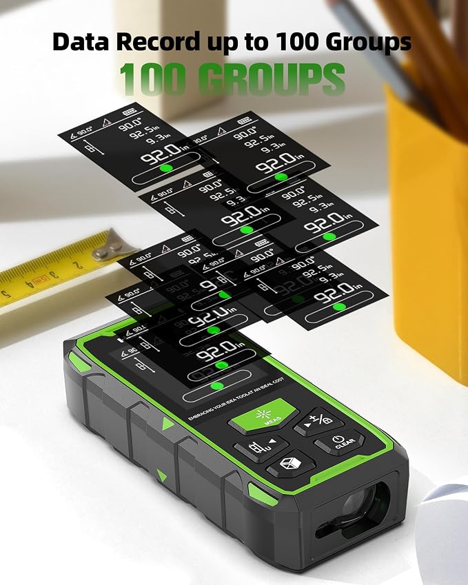 Huepar Dual Laser Measuring Tool, Fathers Day Dad Gifts, 393Ft Green-Beam