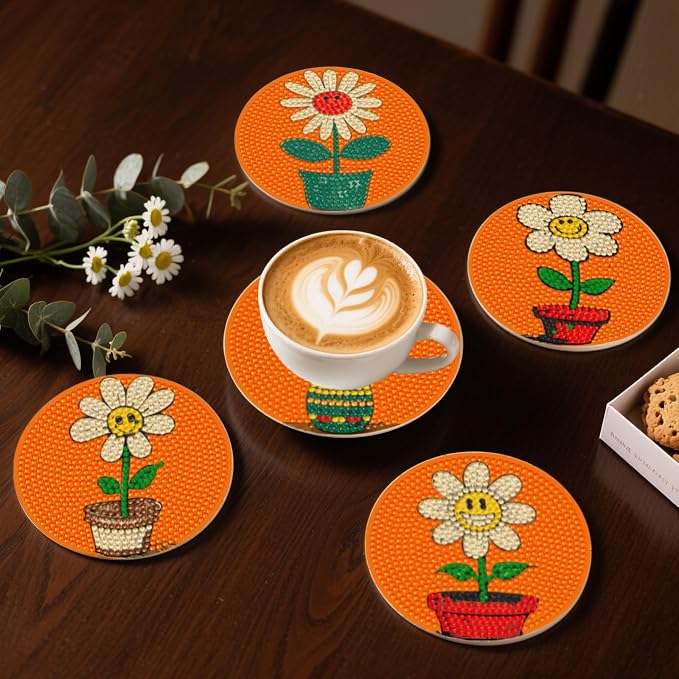 DOZEEZOP 8-Pack Diamond Art Coaster Kit