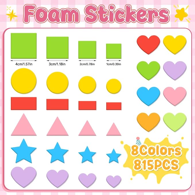815cs Foam Shape Stickers, Self Adhesive EVA Foam Stickers
