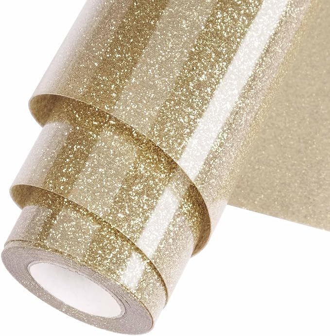 Champagne Glitter HTV Heat Transfer Vinyl Roll 12inch x 20 ft