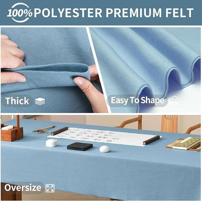 Dusty Blue Fabric Sheet 36" X 36", 1.4mm Thick Large Soft Durable Flexible