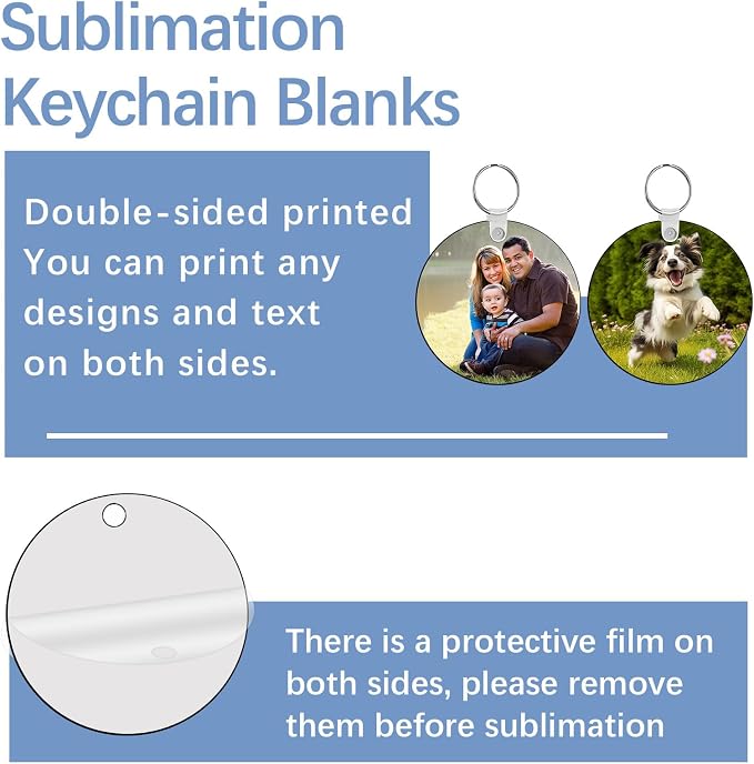 240Pcs Sublimation Keychain Blanks Double Sides 80 MDF Sublimation Keychains