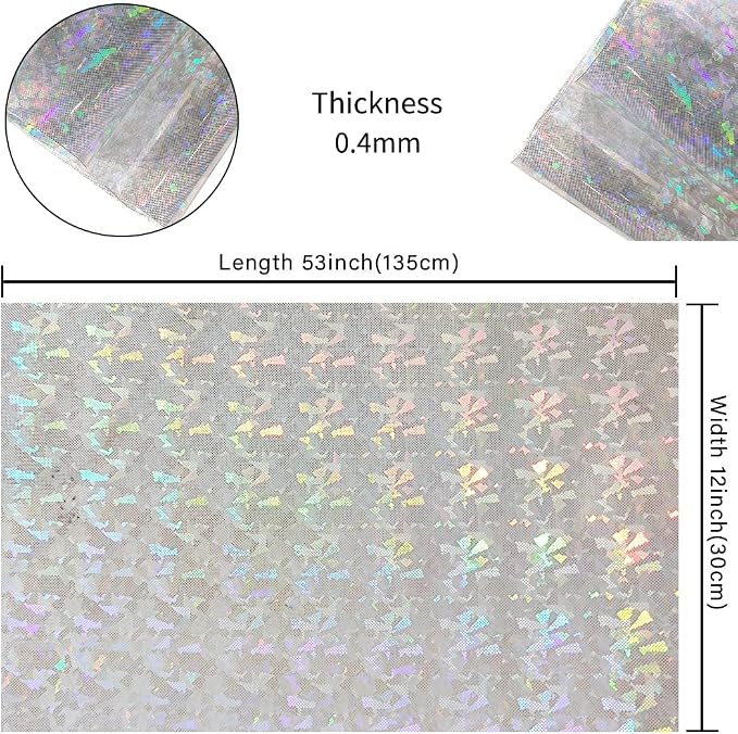 HYANG Transparent Fragment PVC Super Clear Holographic Vinyl Faux Leather