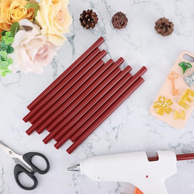 ENPOINT Wine Red Hot Glue Sticks Full Size, Wine Red Adhesive Glue Sticks