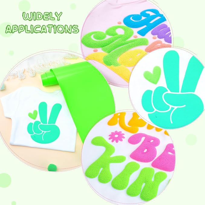 Tintnut Green Neon Puff Heat Transfer Vinyl Roll, easy cut & weed, stretch