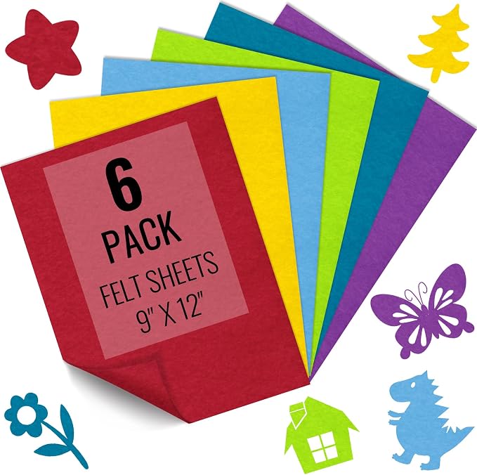 IONTACH 9" X 12" Soft Felt Sheets 1.6mm Thick | Felt Fabric