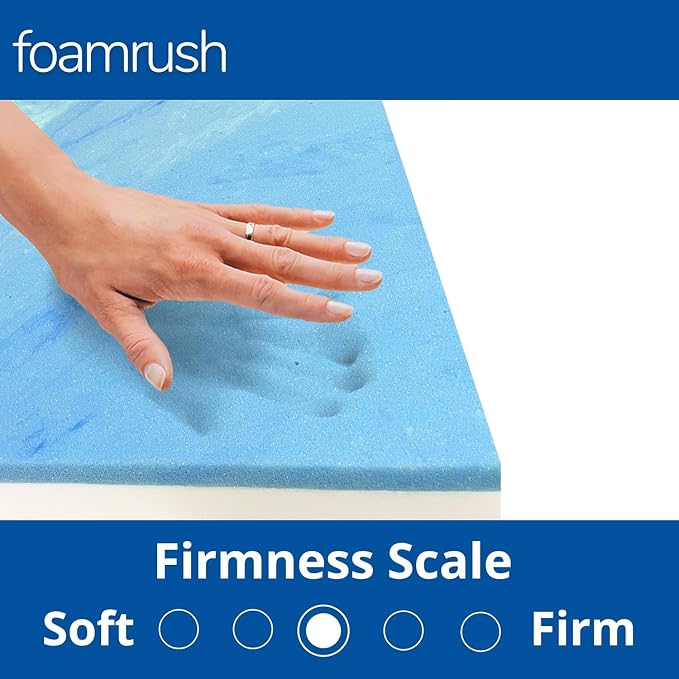 FoamRush 10" x 36" x 36" Gel Memory Foam Upholstery Square Cushion Medium Firm