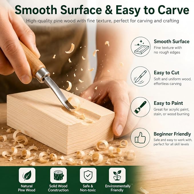 Unfinished Wood Blocks for Crafting