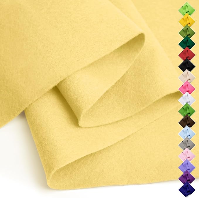 Soft Felt Fabric Sheet 18" x 36", 1.6mm Acrylic Craft Felt, Maize Yellow | Soft