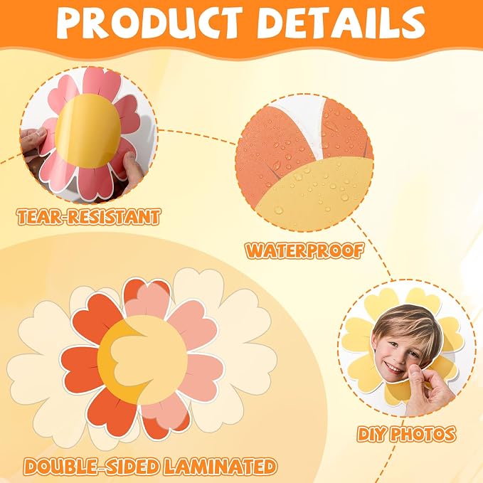 60pcs Spring Theme Flower Cutouts Boho Daisy Bulletin Board Decoration Back to