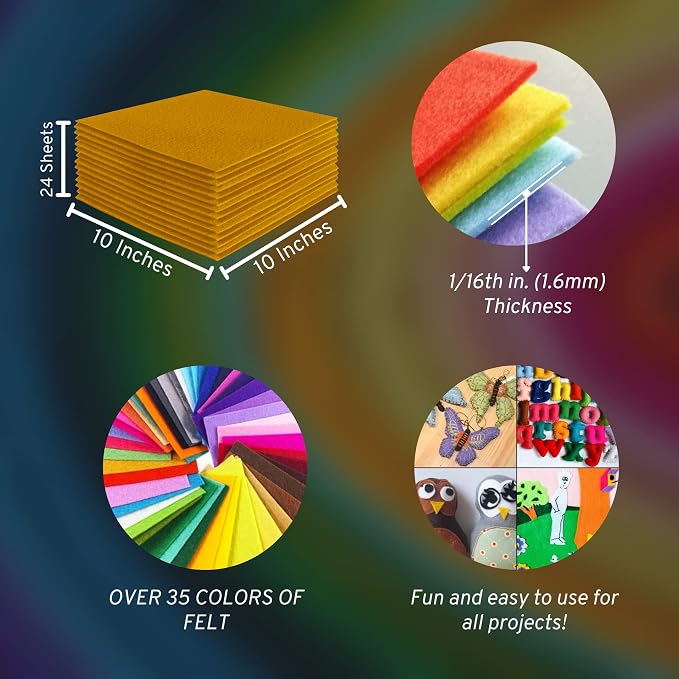 FabricLA Acrylic Felt Sheets for Crafts