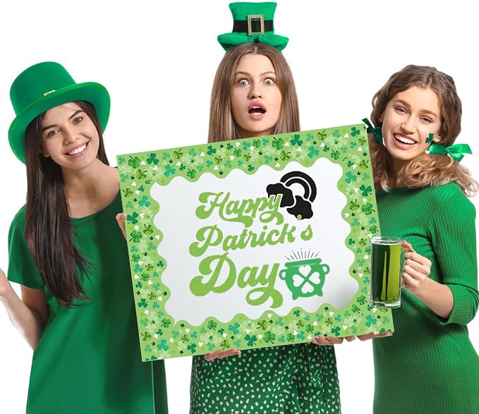 69 Feet St Patricks Day Bulletin Board Decorations Lucky Green Shamrock Clover