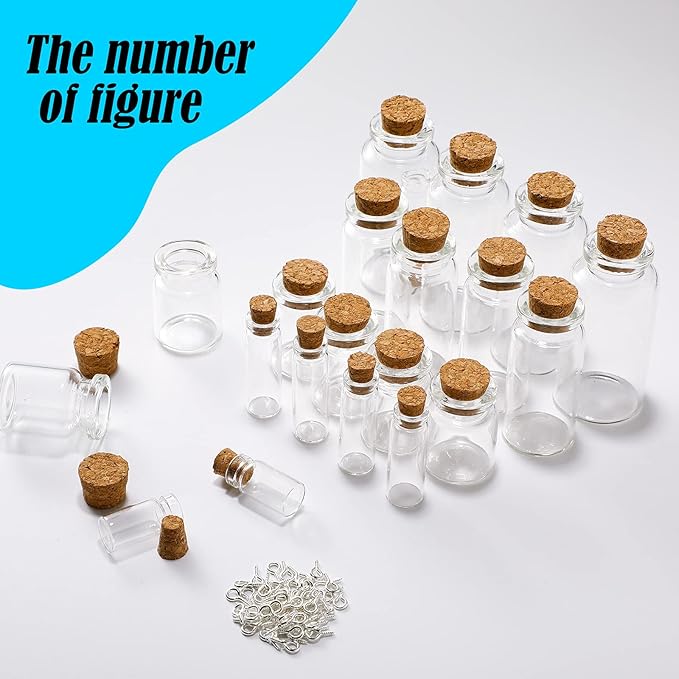 Geiserailie 45 Pcs Mini Glass Bottles