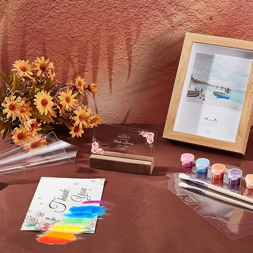 AHANDMAKER 25Pcs Clear Flexible Plastic Sheet, Modeling Projects, Picture Frames