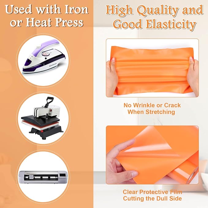 Flasoo Heat Transfer Vinyl Rolls, Compatible