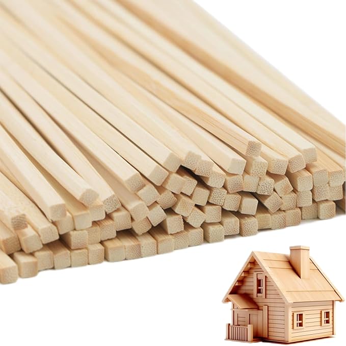 DaTpuik 1/2 x 12 Inch 25 PCS Square Dowel Rods Wood Sticks Wooden Dowel Rods