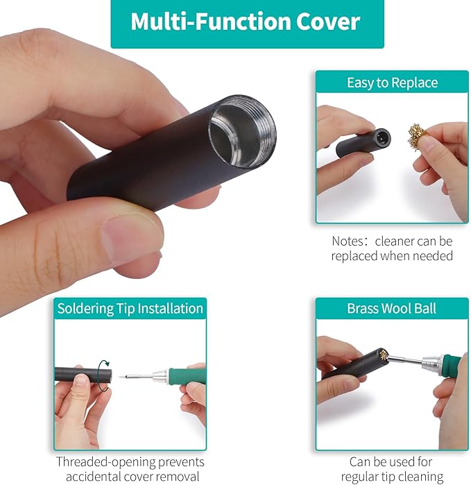 YIHUA 928D-IV Soldering Iron Kit with Type-C Port, Fast-Heating with C235 Cartridge, 194~842°F Temperature Adjustable, PD/QC/Adaptive Protocols, LCD Display, and Multi-Functional Cover