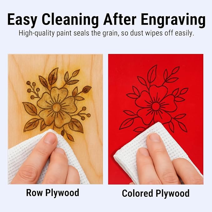 4 Pack Double-Sided Pre-Painted Colored Plywood Sheets, 11.7"x8.27"x1/8"