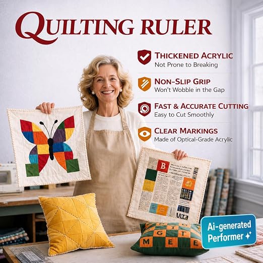 Upgrade 17-3/4 x 22" Slotted Quilting Ruler