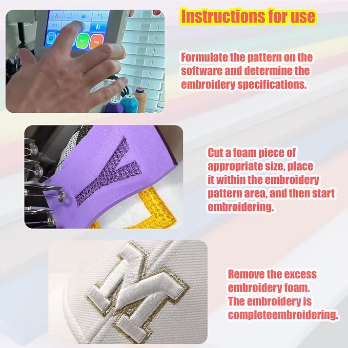JIYUANCH 15pcs 3mm Embroidery Foam