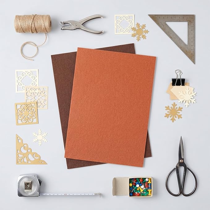 18Pcs Brown Felt Sheets for Crafts, Soft and Thick Brown Felt Fabric, 11.81 X