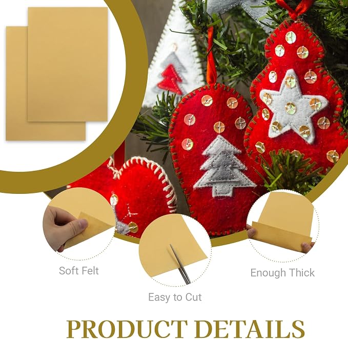 12 Pcs Felt Sheets, 7x11 Inch Stiff Felt