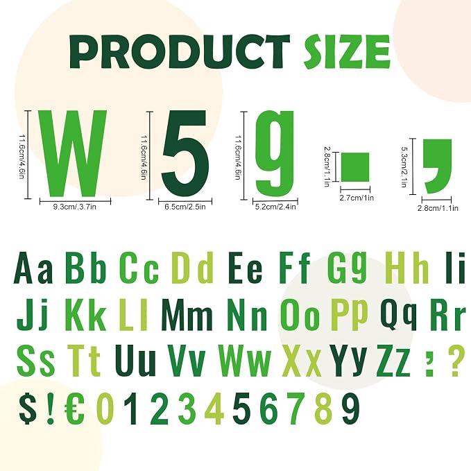FYSUIMU 134 Pcs St. Patrick's Day Bulletin Board Letters Alphabet Number Symbol